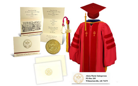 usc university regalia southern california gown college cap diploma grad packs